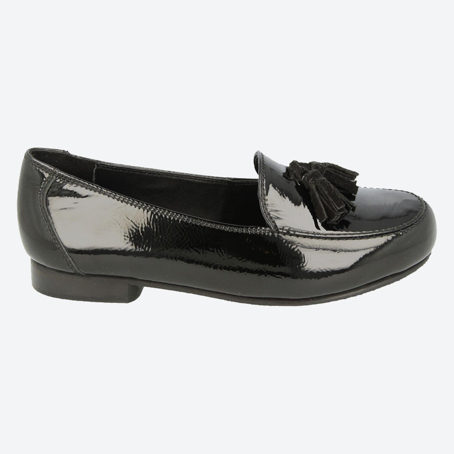 Womens Wide Fit DB Kemble Loafers in Black - Image 4