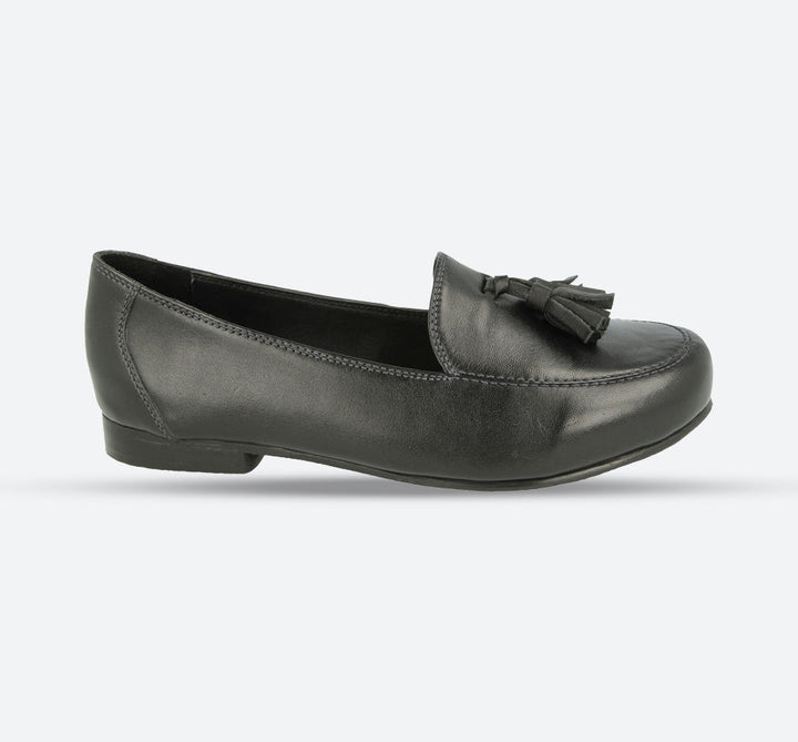 Womens Wide Fit DB Kemble Loafers in Black - Image 1