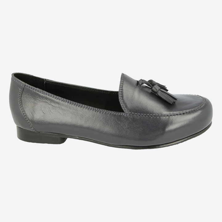 Womens Wide Fit DB Kemble Loafers in Black - Image 1