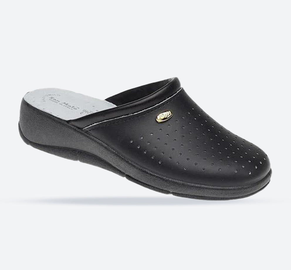 Womens Wide Fit DEK L128 Mule Sandals in Black - Image 1