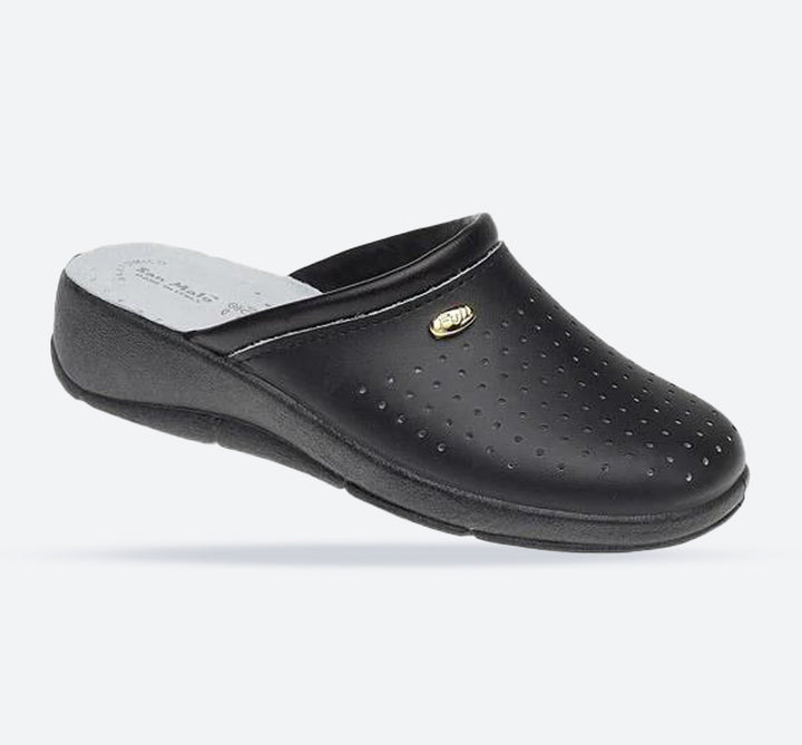 Womens Wide Fit DEK L128 Mule Sandals in Black - Image 1