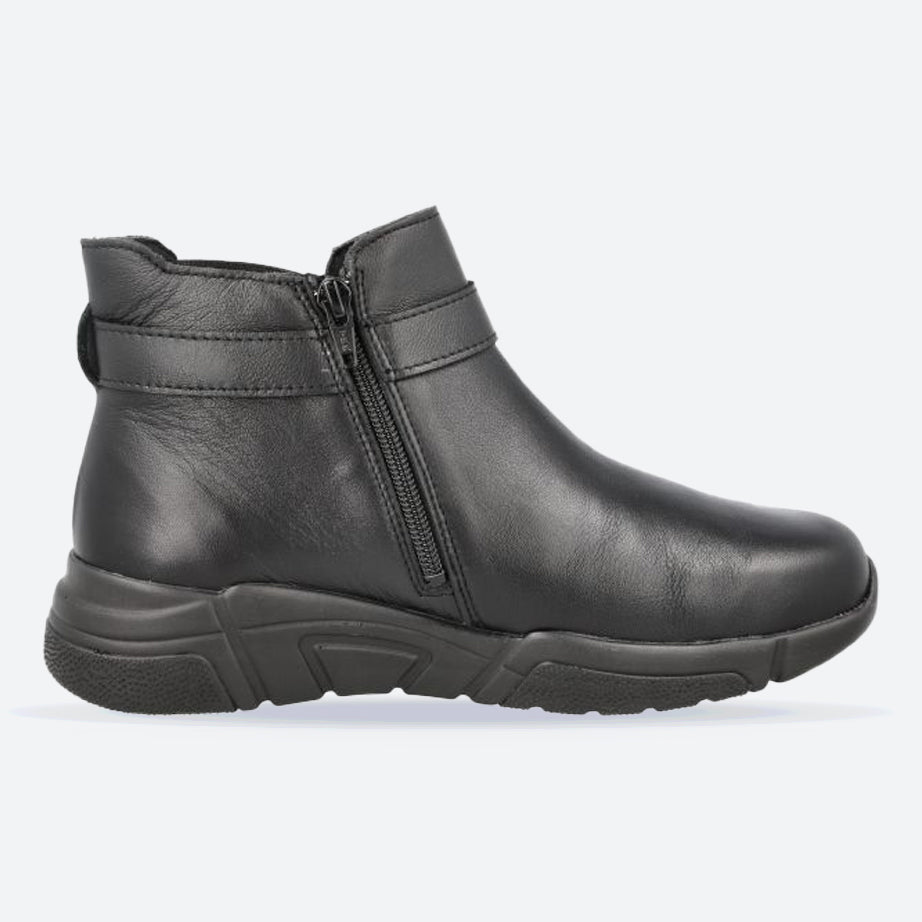Women's Wide Fit DB Lakewood Boots in Black Leather - Image 1