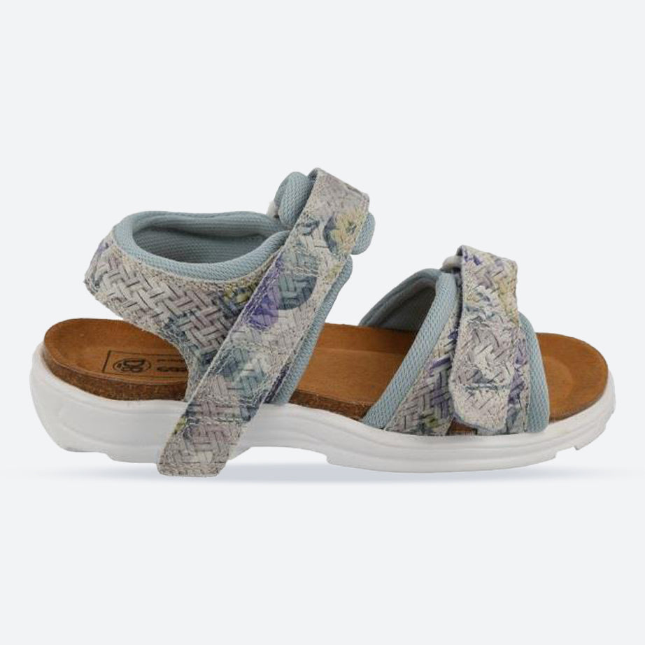 Women's Wide Fit DB Linnet Sandals in Sky Blue Floral - Image 1