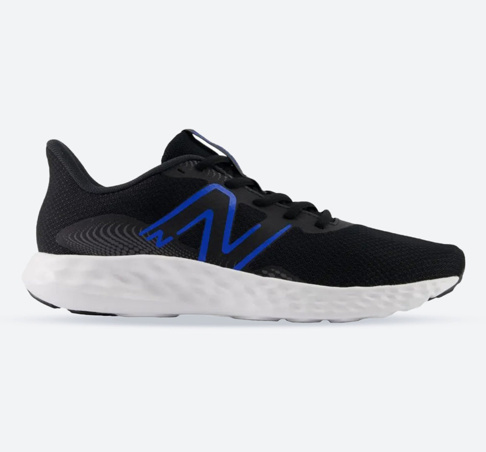 Men's Wide Fit New Balance M411CK3 Running Trainers in Black/Blue - Image 1