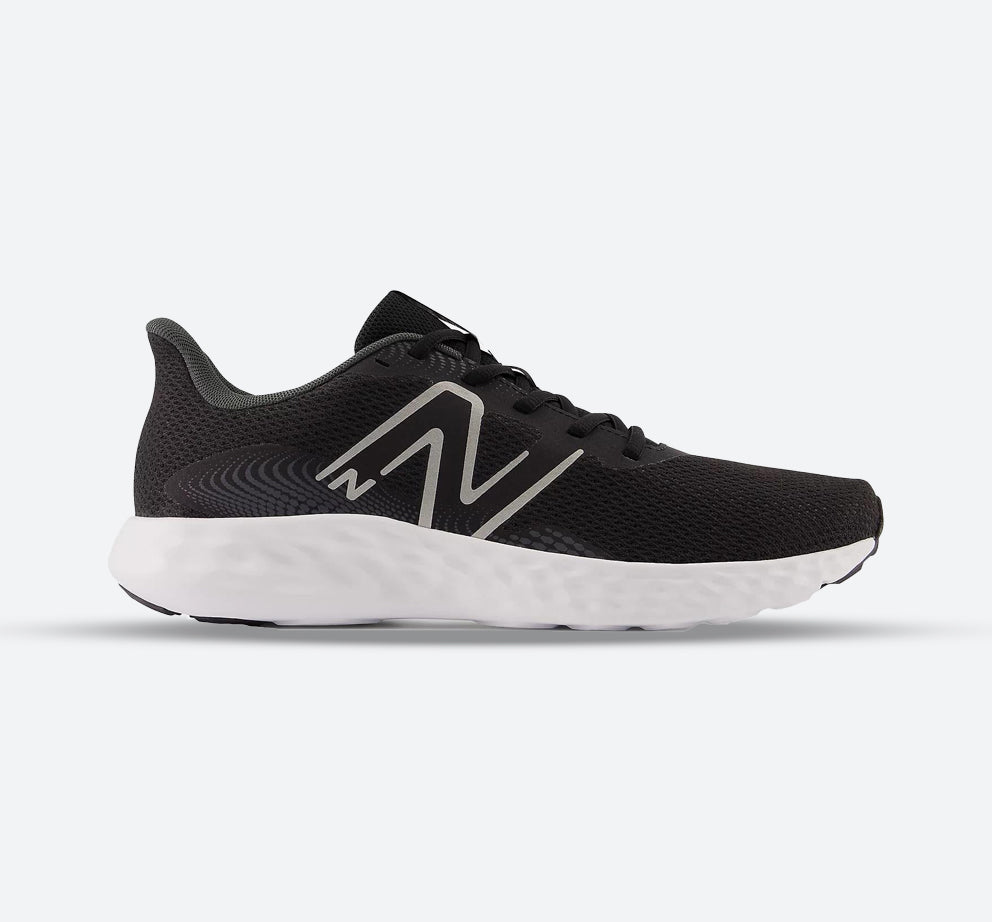Women's Wide Fit New Balance M411LB3 Walking and Running Trainers - Black/White in Black/White - Image 1
