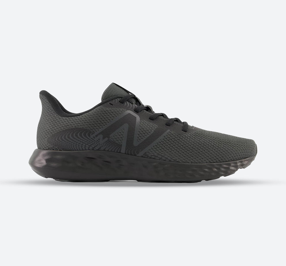Women's Wide Fit New Balance M411LK3 Walking and Running Trainers - Black in Black - Image 1