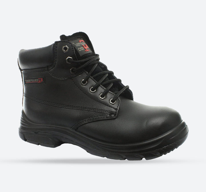 Mens Wide Fit Grafters M9503A Steel Toe Cap Boots in Black - Image 1
