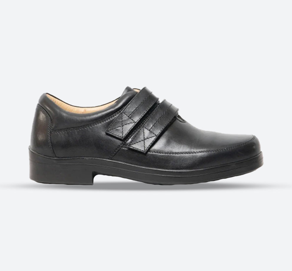 Mens Wide Fit Roamers M966A Shoes in Black - Image 1