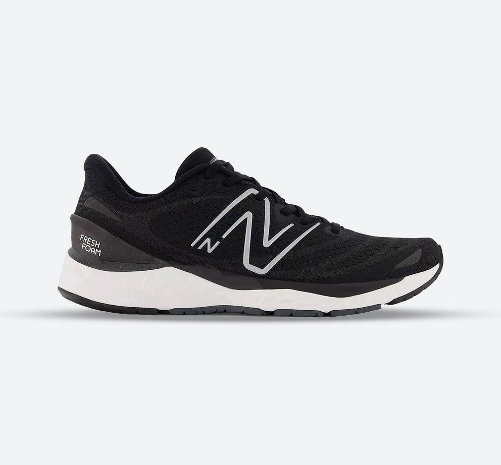 Women's Wide Fit New Balance MSOLVPW4 Running/Walking Trainers in Black/White - Image 1