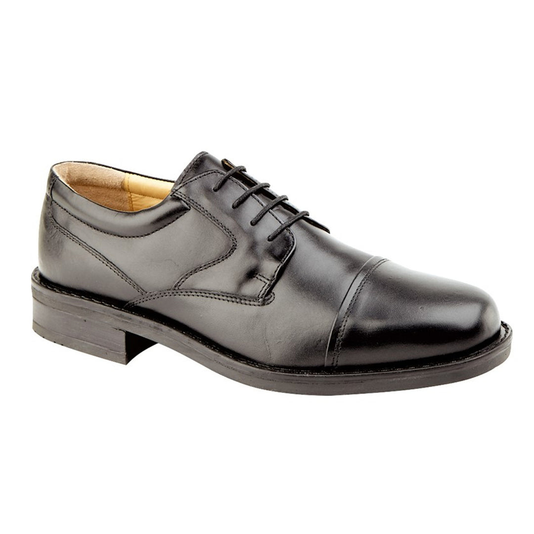 Men's Wide Fit Roamers M247A Shoes in Black Leather - Image 3