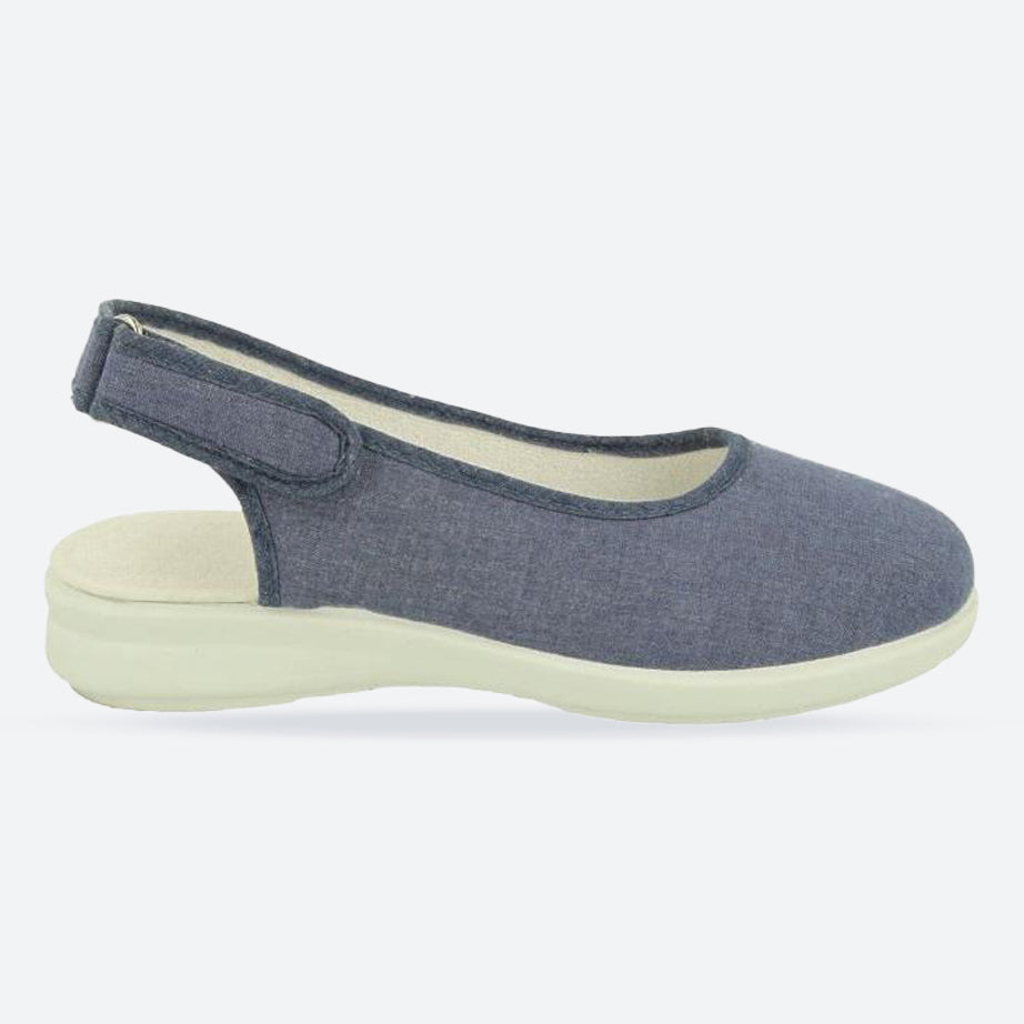 Women's Wide Fit DB Madonna Shoes in Denim Blue Textile - Image 1