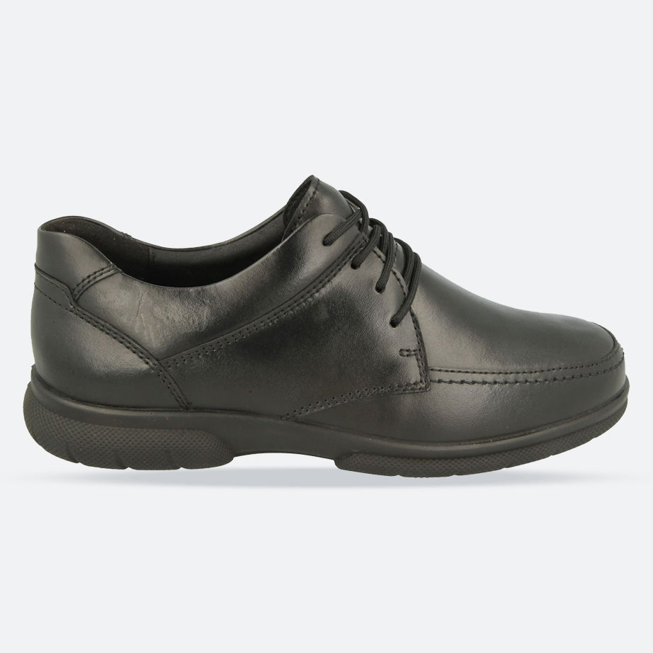 Mens Wide Fit DB Morgan 2 Shoes in Black Leather - Image 1
