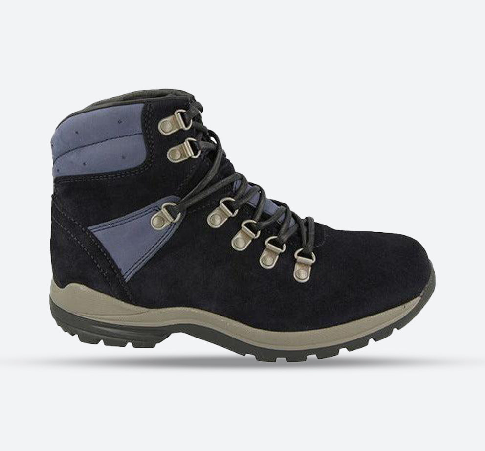 Mens Wide Fit DB Nebraska Hiking Boots in Navy Suede - Image 1