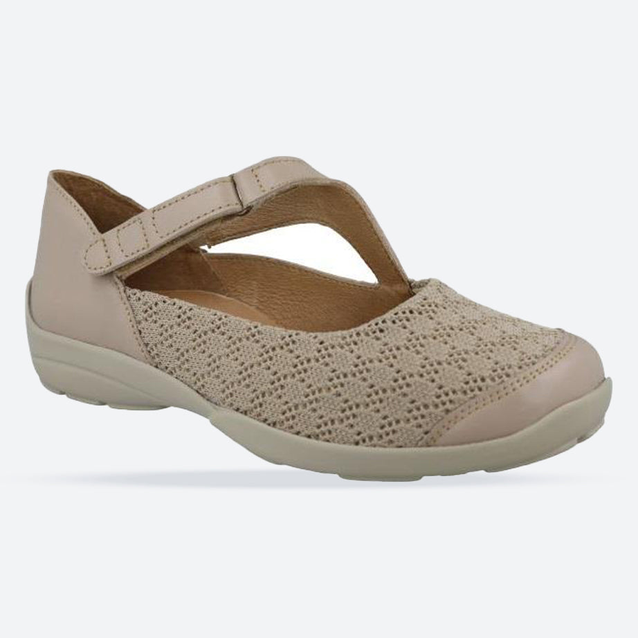 Women's Wide Fit DB Newt Shoes in Beige - Image 1