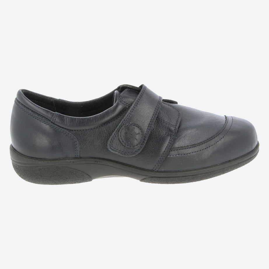 Womens Wide Fit DB Owl Shoes in Black / Stretch - Image 5