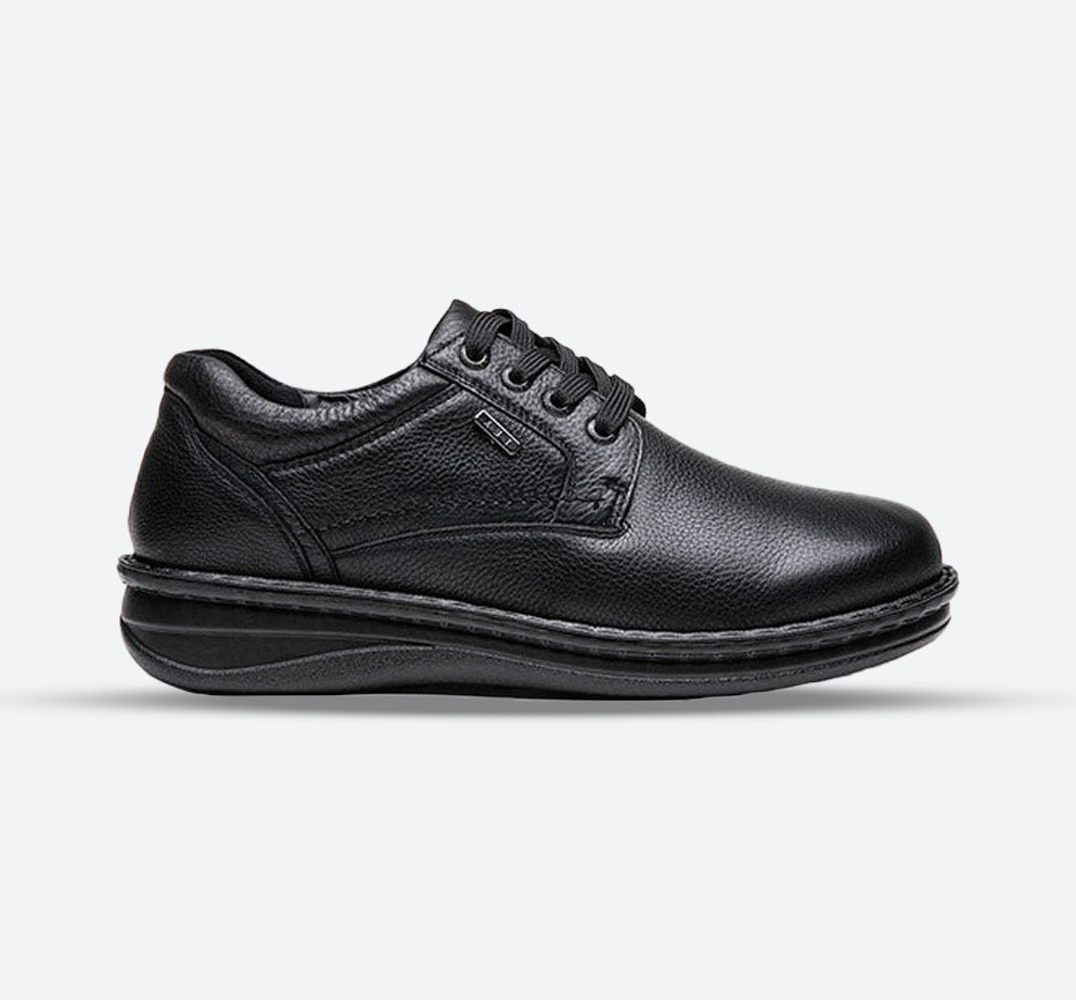 Mens Wide Fit Grunwald P-3701 Shoes in Black - Image 1