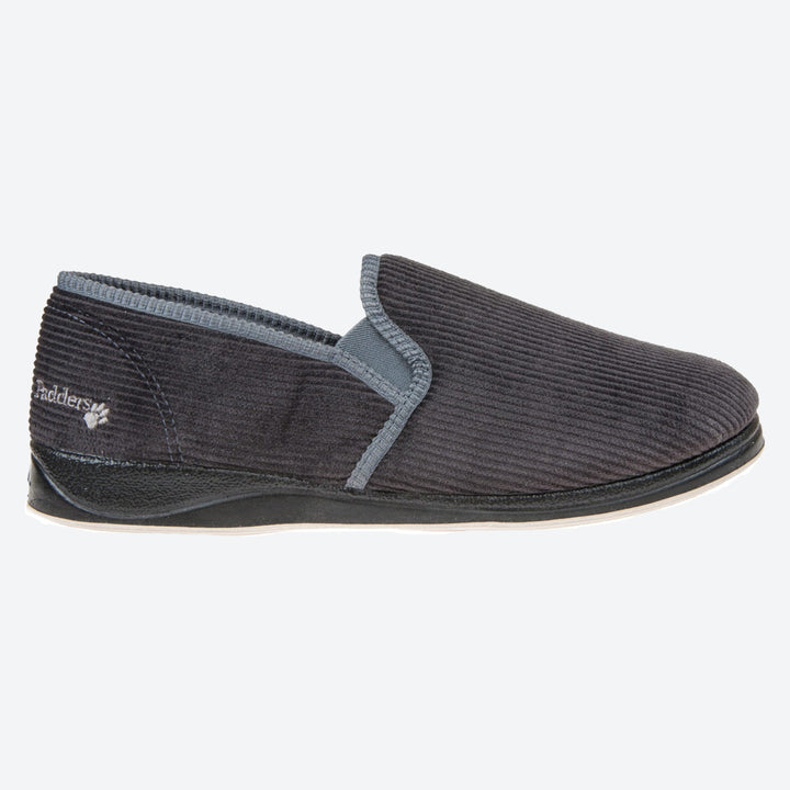 Mens Wide Fit Padders Albert Slip On Slippers in Navy - Image 1