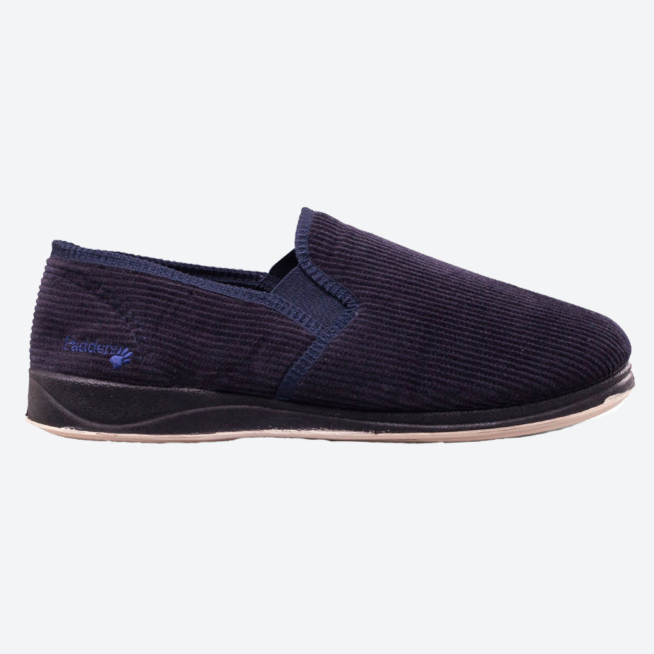 Mens Wide Fit Padders Albert Slip On Slippers in Navy - Image 15