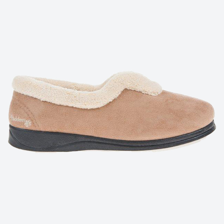 Womens Wide Fit Padders Carmen Slippers in Navy - Image 1