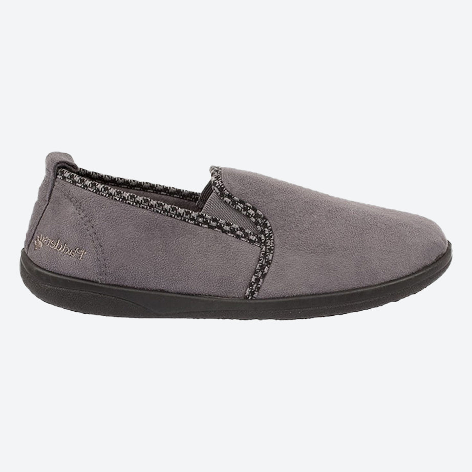 Mens Wide Fit Padders Lewis Slip On Slippers in Grey - Image 10