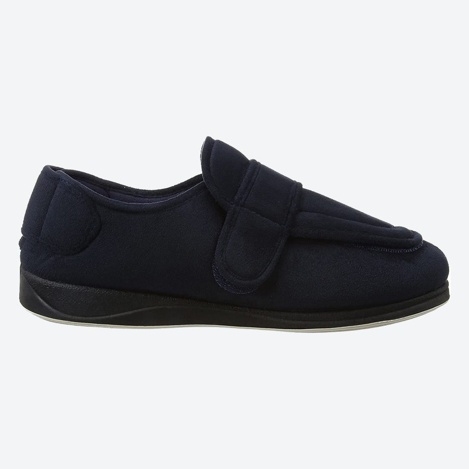 Mens Wide Fit Padders Wrap Slippers in Navy - Image 8