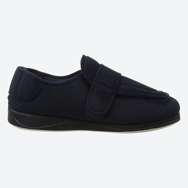 Mens Wide Fit Padders Wrap Slippers in Navy - Image 1