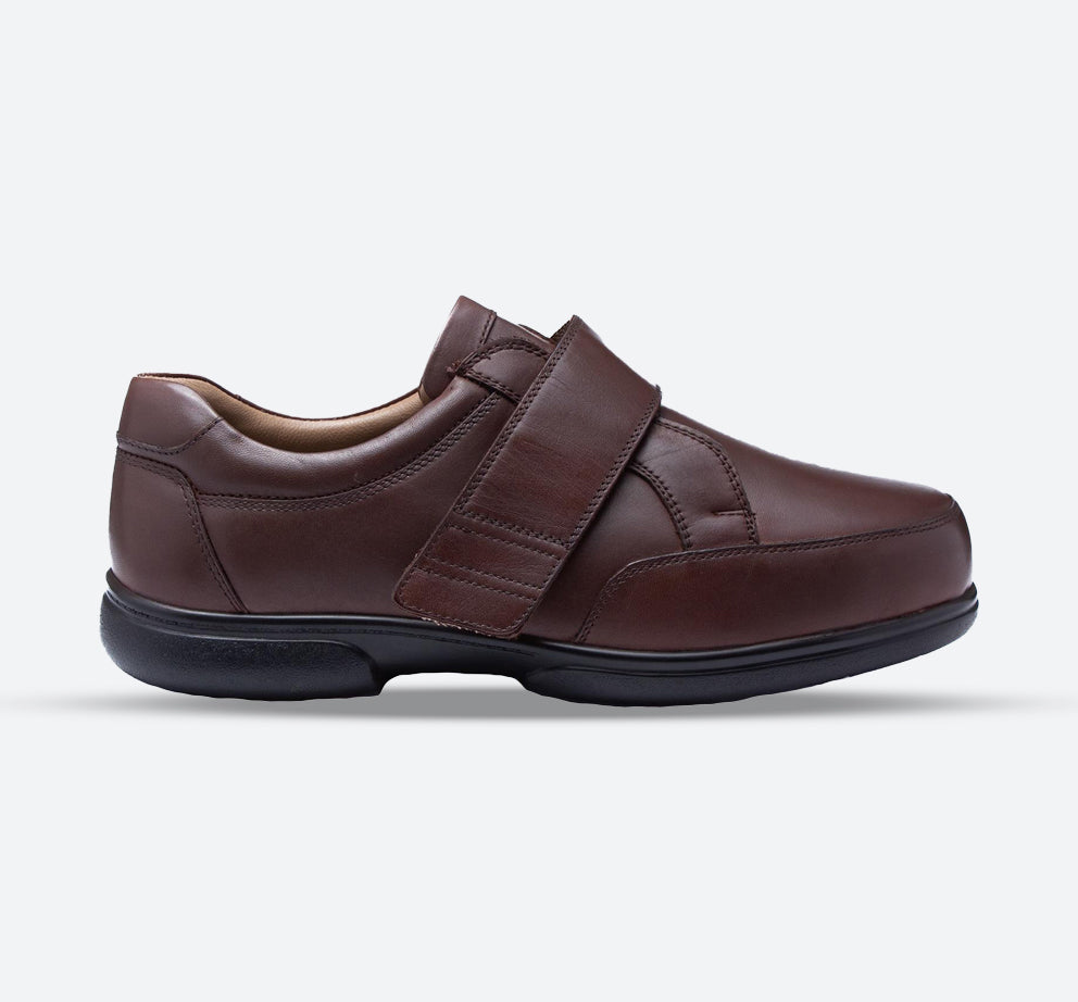 Mens Wide Fit Tredd Well Phoenix Velcro Shoes - Brown in Brown - Image 1