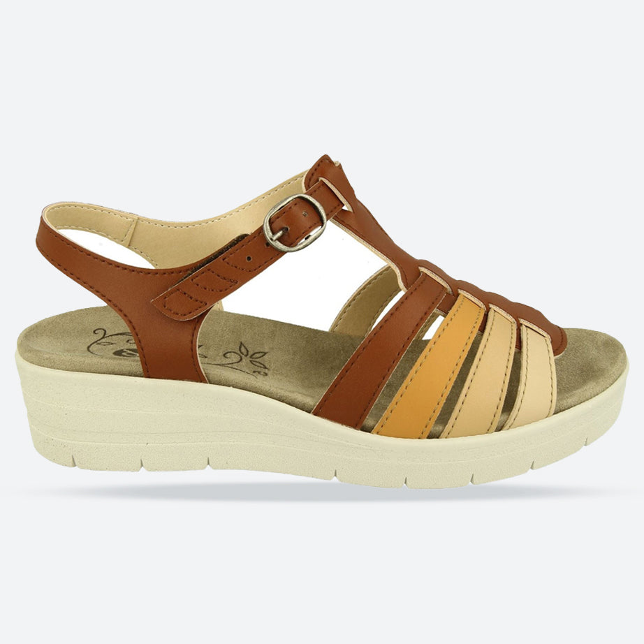 Womens Wide Fit DB Pochard Sandals in Red Multi Synthetic - Image 21