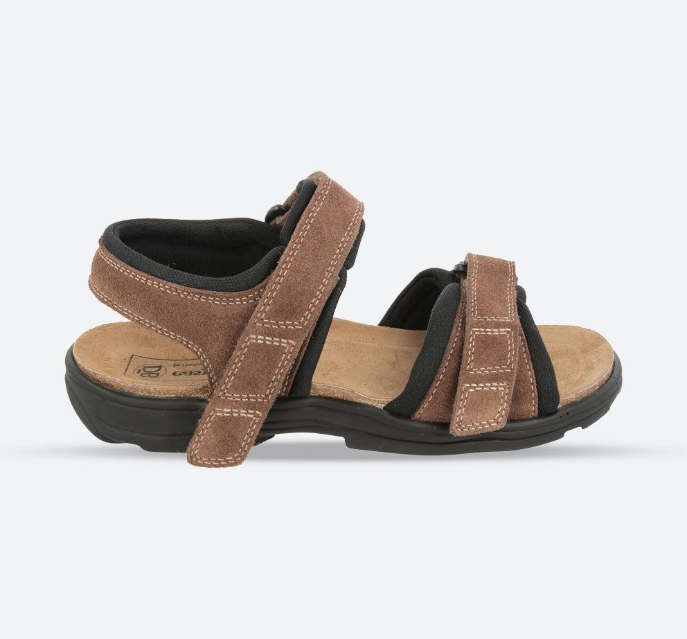 Mens Wide Fit DB Ramsey Sandals in Brown Suede - Image 1