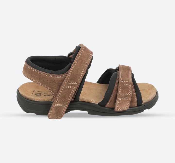 Mens Wide Fit DB Ramsey Sandals in Brown Suede - Image 1