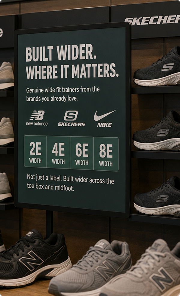 <p>The Brands Make Your Width. They Just Don't Stock It.</p>