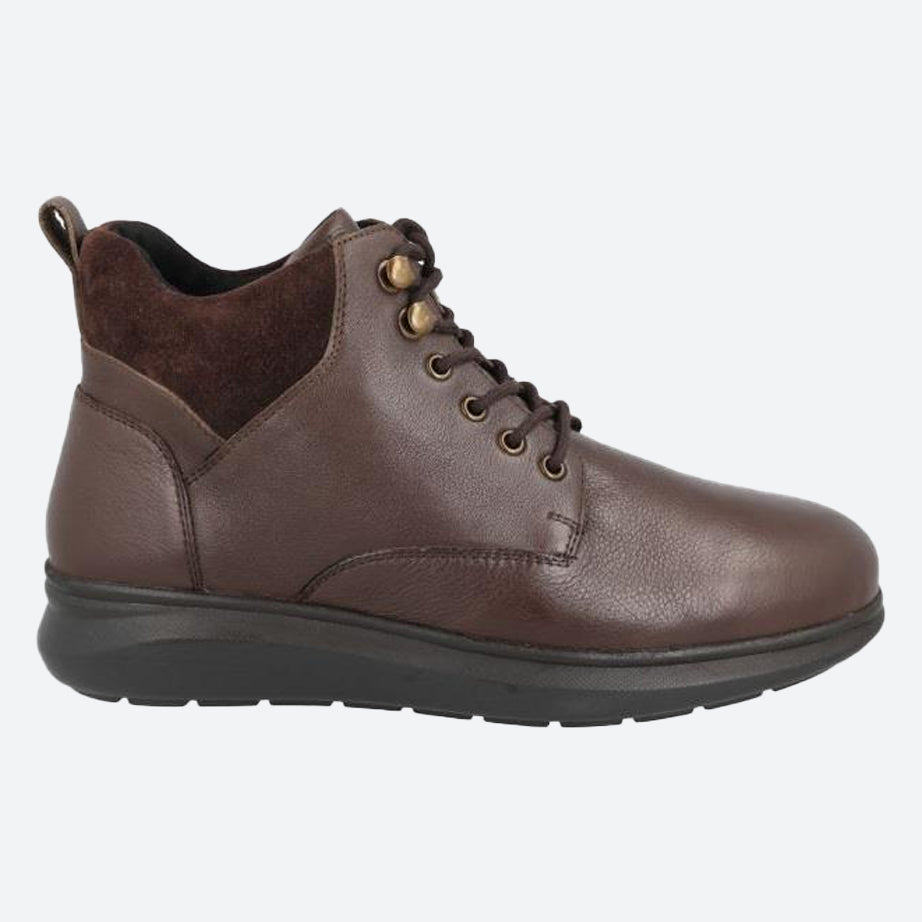 Men's Wide Fit DB Ronnie Boots in Black Lea / Suede - Image 7