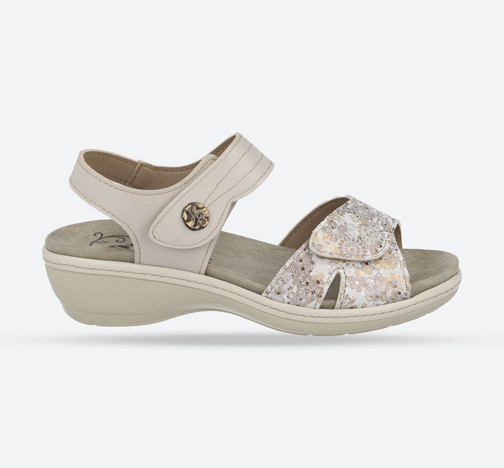 Womens Wide Fit DB Rosefinch Sandals in Blue Leather - Image 1