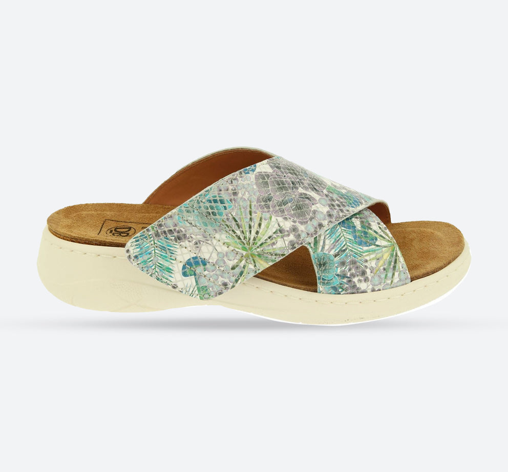Womens Wide Fit DB Roxanne Sandals in Ocean Blue Multi Leather - Image 1