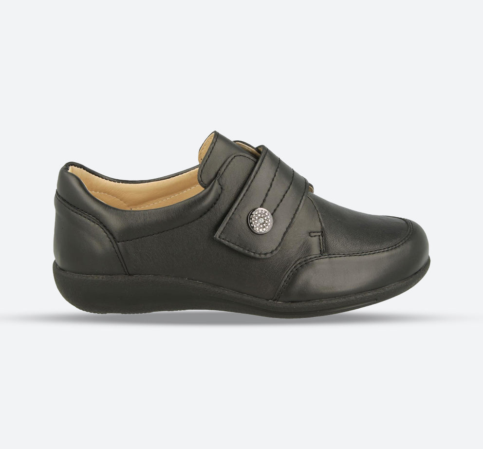Womens Wide Fit DB Royston Shoes in Black - Image 1