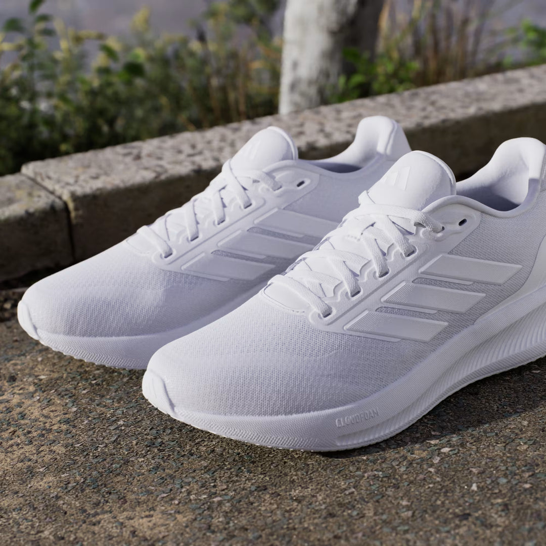 Men's Wide Fit Adidas Runfalcon 5 Walking/Running Trainers in Black/White - Image 25