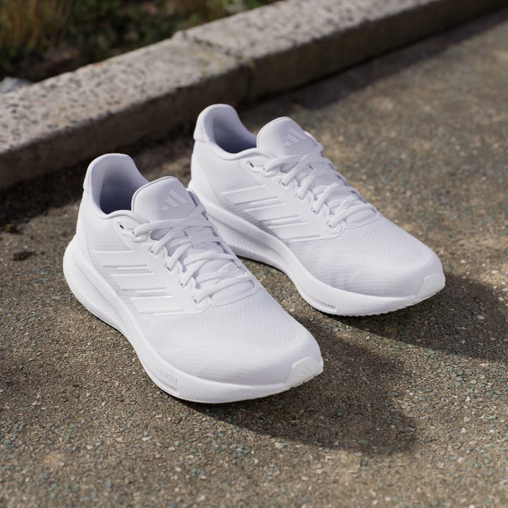 Men's Wide Fit Adidas Runfalcon 5 Walking/Running Trainers in Black/White - Image 1