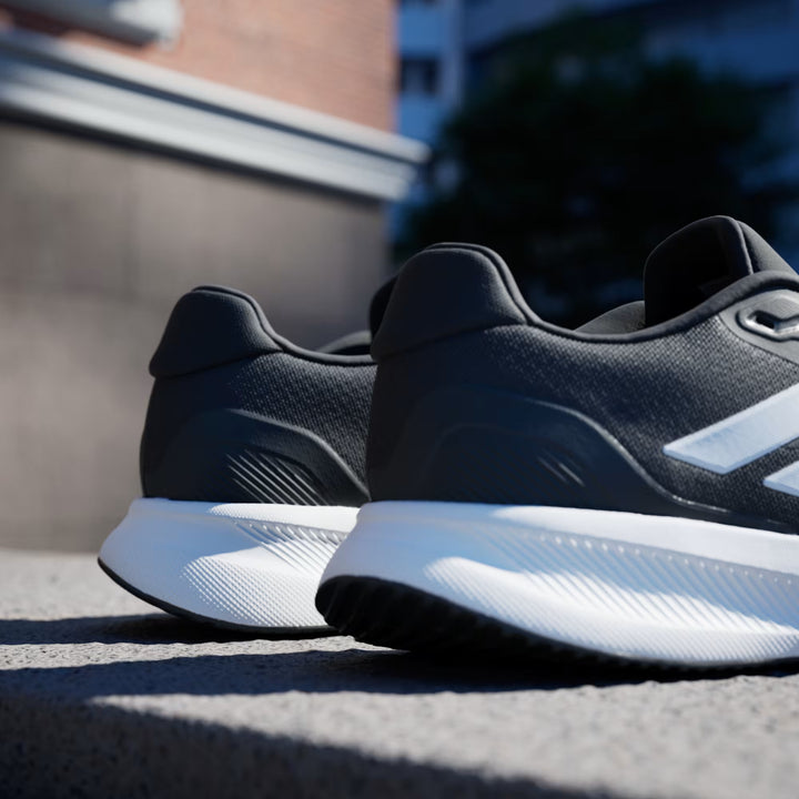 Men's Wide Fit Adidas Runfalcon 5 Walking/Running Trainers in Black/White - Image 1