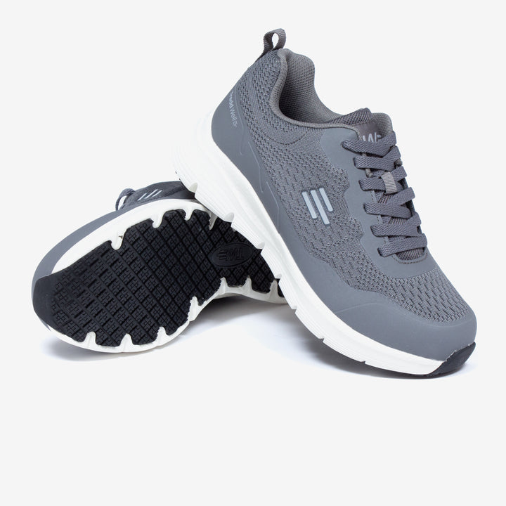 Mens Wide Fit Tredd Well Pivot Running 6E Trainers in Grey - Image 1
