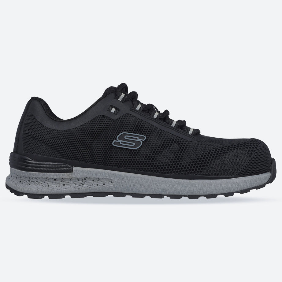 Men's Wide Fit Skechers 200053EC Work Bulklin Bragoo Safety Trainers in Black - Image 1