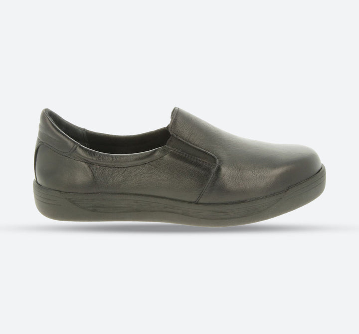 Womens Wide Fit DB Sapphire Shoes in Black Lea - Image 1