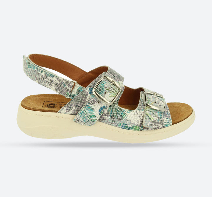 Womens Wide Fit DB Scarlett Sandals in Aqua Blue Leather - Image 1