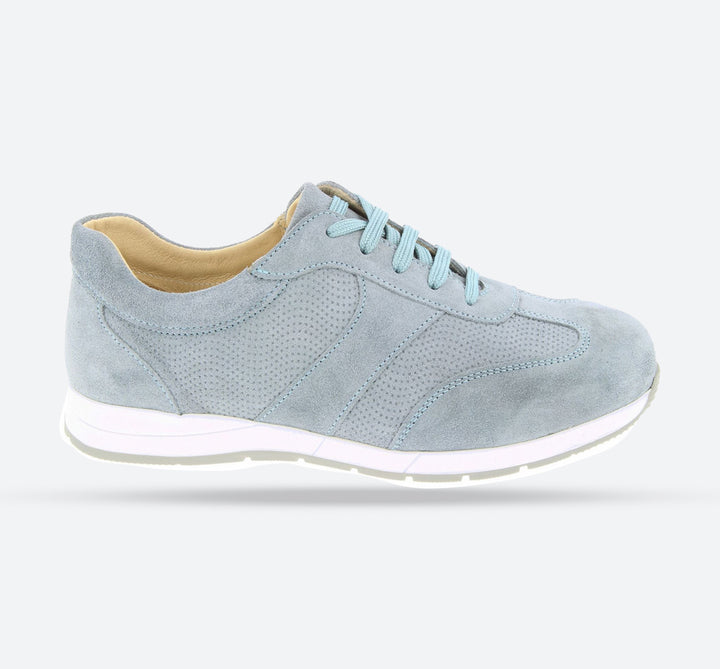Womens Wide Fit DB Scaup Canvas in Sky Blue Suede - Image 1