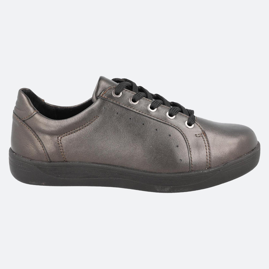 Womens Wide Fit DB Sinead Shoes in Black Leather - Image 16