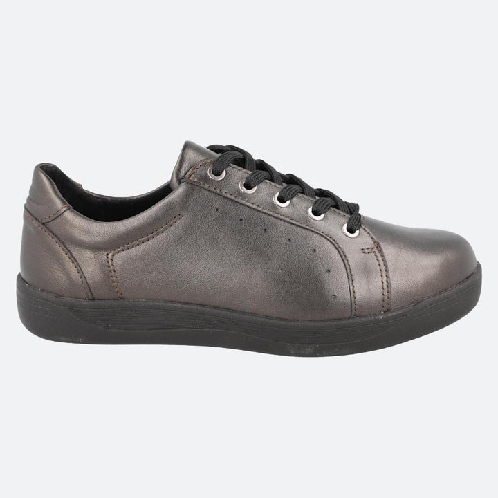 Womens Wide Fit DB Sinead Shoes in Black Leather - Image 1