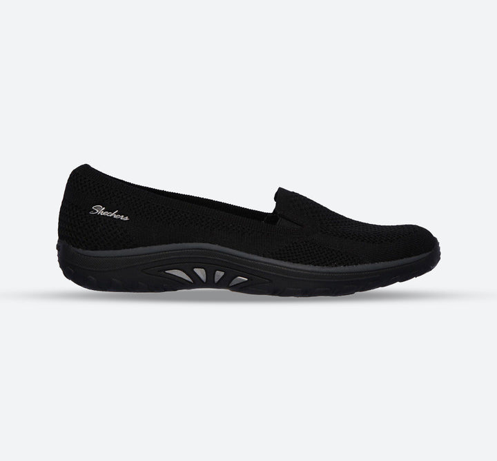 Womens Wide Fit Skechers Reggae Fest Enjoy 49679 Slip On Shoes in Black - Image 1