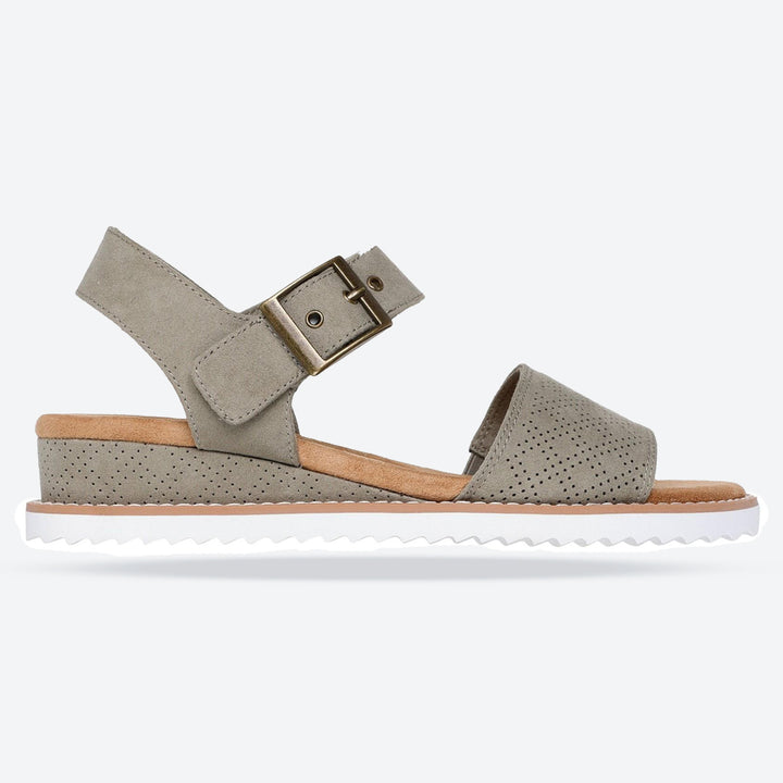 Women's Wide Fit Skechers 114147 Bobs Desert Kiss Serendipitous Sandals in Olive - Image 1