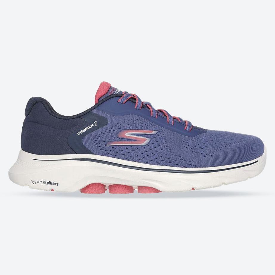 Women's Wide Fit Skechers 125215 Go Walk 7 Cosmic Waves Trainers in Black/Turquoise - Image 7