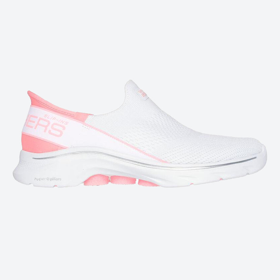 Women's Wide Fit Skechers 125231 Slip-ins Go Walk 7 Mia Trainers in Black/White - Image 7