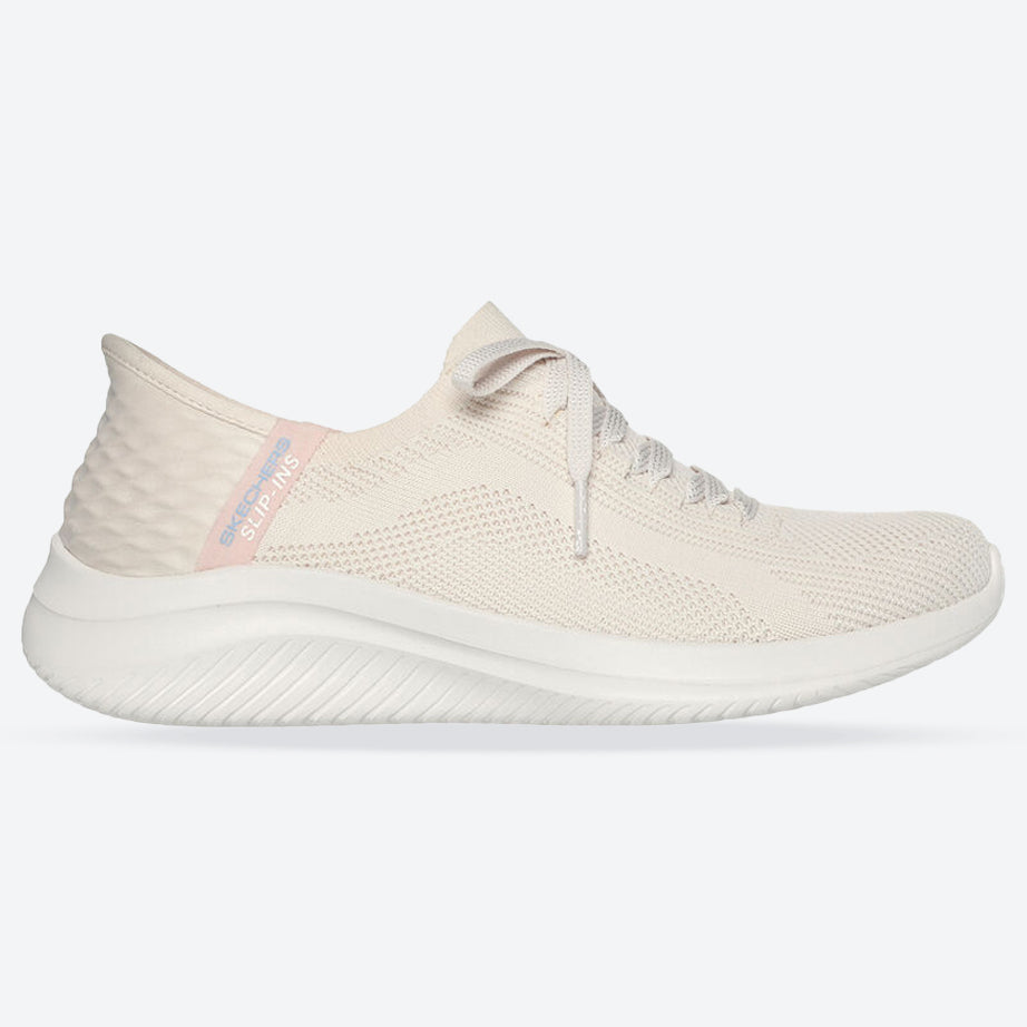 Women's Wide Fit Skechers 149710 Slip-ins Ultra Flex 3.0 Brilliant Trainers - Natural in Natural - Image 1